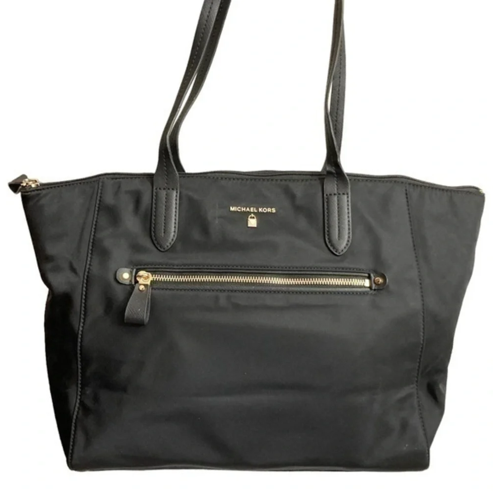 Michael kors black nylon tote bag